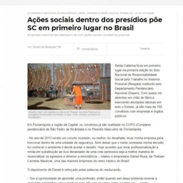 Ações sociais dentro dos presídios põe SC em primeiro lugar no Brasil – Tudo Sobre Floripa