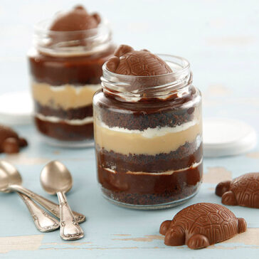 Bolo de Chocolate e Leite em Pó no Pote