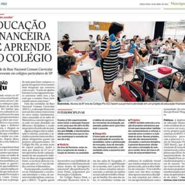 EDUCAÇÃO FINANCEIRA SE APRENDE NO COLÉGIO – O Estado de São Paulo