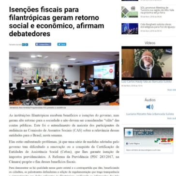 Isenções fiscais para filantrópicas geram retorno social e econômico, afirmam debatedores – Bancada do Sul