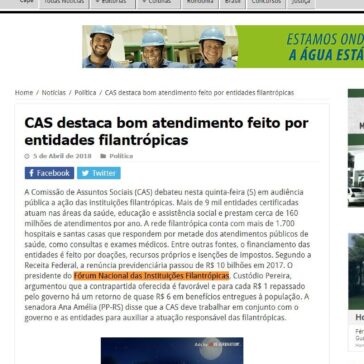 CAS destaca bom atendimento feito por entidades filantrópicas – Folha Nobre
