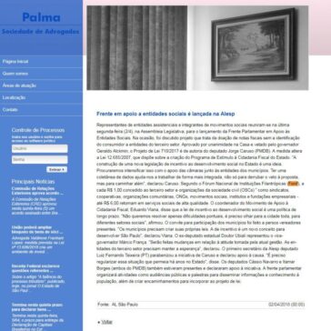 Frente em apoio a entidades sociais é lançada na Alesp – Palmas Sociedade de Advogados