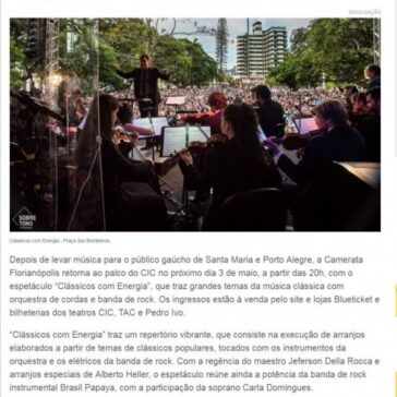 Camerata volta ao CIC com o espetáculo “Clássicos com energia” – Informe Online/SC