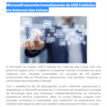 Microsoft anuncia investimento de US$ 5 bilhões em Internet das Coisas – Blog Grupom