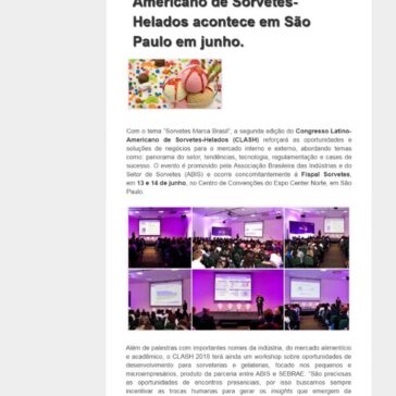 CONGRESSO LATINO AMERICANO SORVETES – Cadeia Logística do Frio