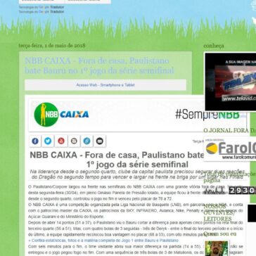 NBB CAIXA – Fora de casa, Paulistano bate Bauru no 1° jogo da série semifinal – Jorgecoruja