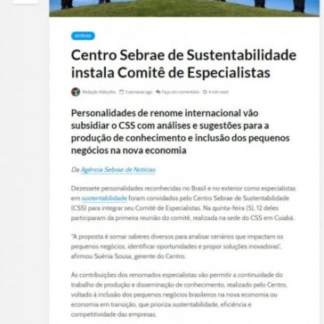 Centro Sebrae de Sustentabilidade instala Comitê de Especialistas – Kaleydos