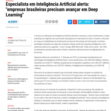 Especialista em Inteligência Artificial alerta: “empresas brasileiras precisam avançar em Deep Learning” – O Diário.com