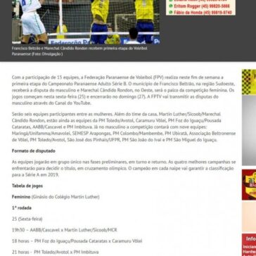 Francisco Beltrão e Marechal Cândido Rondon recebem primeira etapa do Voleibol Paranaense – AquiAgora.net