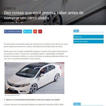 Dez coisas que você precisa saber antes de comprar um carro usado – Noticias do Dia – Notícias do Dia