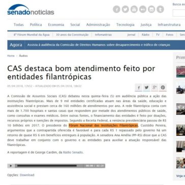 Áudio:CAS destaca bom atendimento feito por entidades filantrópicas – Senado Federal