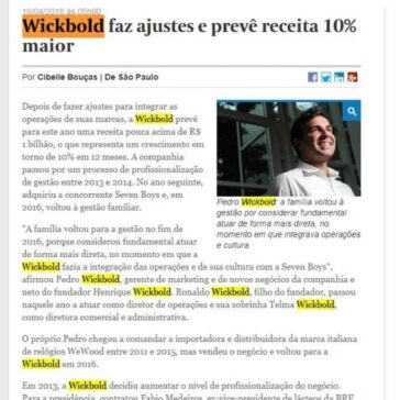 No Forno – Valor Econômico (On-line)