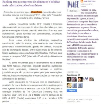 Ranking traz as empresas de alimentos e bebidas mais valorizados pelos brasileiros – Image Comunicação