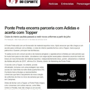 Ponte Preta encerra parceria com Adidas e acerta com Topper – Máquina do Esporte