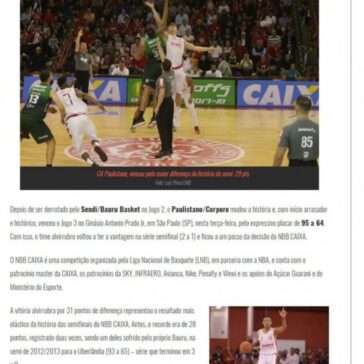 NBB CAIXA – Arrasador, Paulistano domina Bauru e abre 2 a 1 na série semifinal – Área Restritiva