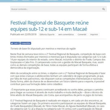 Festival Regional de Basquete reúne equipes sub-12 e sub-14 em Macaé – Macaé News