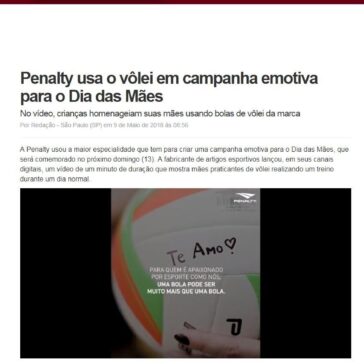 Penalty usa o vôlei em campanha emotiva para o Dia das Mães – Máquina do Esporte