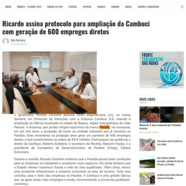 Ricardo assina protocolo para ampliação da Cambuci com geração de 600 empregos diretos – Nordeste 1