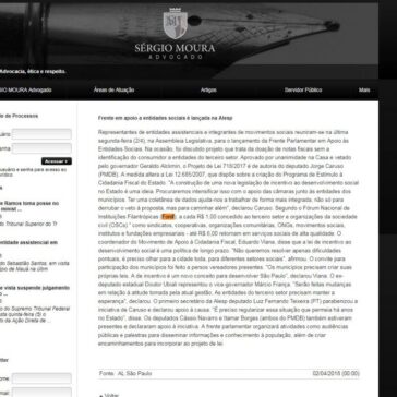 Frente em apoio a entidades sociais é lançada na Alesp – Sérgio Moura Advogado