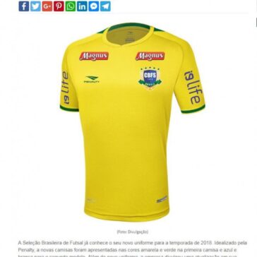 Seleção Brasileira de futsal tem novo uniforme para 2018 – Atividade Esporte News