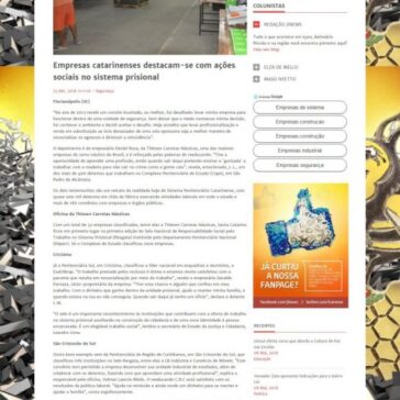 Empresas catarinenses destacam-se com ações sociais no sistema prisional – JI News