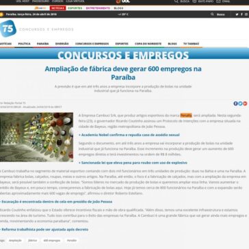 Ampliação de fábrica deve gerar 600 empregos na Paraíba – Portal T5