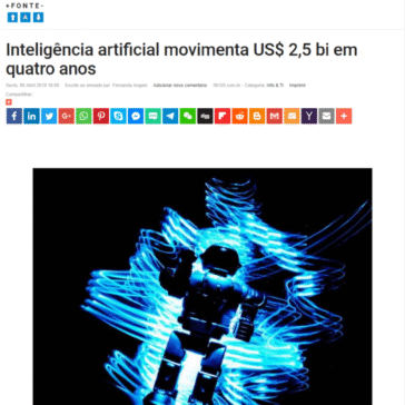 Inteligência artificial movimenta US$ 2,5 bi em quatro anos – SEGS