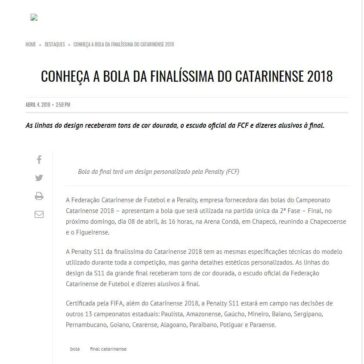 Conheça a bola da finalíssima do Catarinense 2018 – Clicrdc.com.br