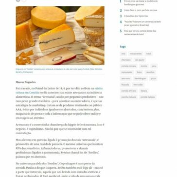 ‘Foodies’ habitam um universo paralelo jeca e ignoram o Brasil real – Folha de S. Paulo