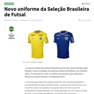 Novo uniforme da Seleção Brasileira de Futsal – Diário Catarinense (On-line)