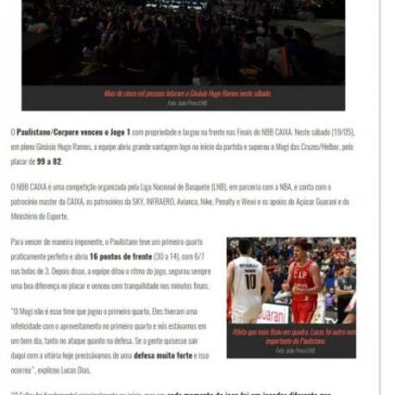NBB CAIXA – Paulistano vence Jogo 1 e larga na frente nas Finais – Área Restritiva