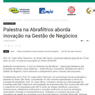 Palestra na Abrafiltros aborda inovação na Gestão de Negócios – Contabilidade na TV