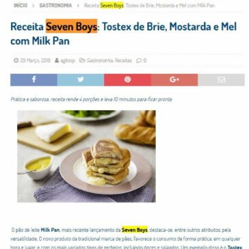 Receita Seven Boys: Tostex de Brie, Mostarda e Mel com Milk Pan – Agito SP