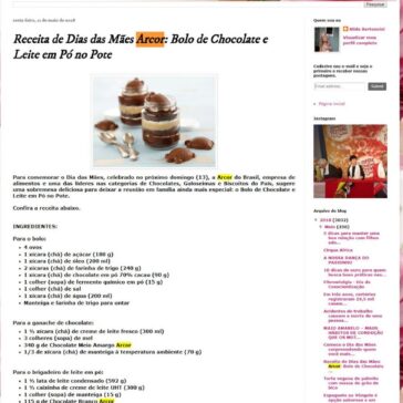 Receita de Dias das Mães Arcor: Bolo de Chocolate e Leite em Pó no Pote – Blog Jornal da Mulher