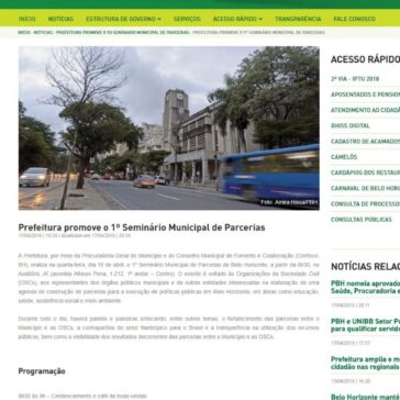 Prefeitura promove o 1° Seminário Municipal de Parcerias – Prefeitura de Belo Horizonte