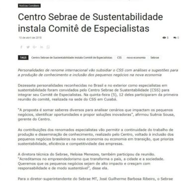 Centro Sebrae de Sustentabilidade instala Comitê de Especialistas – Contabilidade na TV