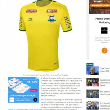 Seleção Brasileira de futsal tem novo uniforme para 2018 – Gazeta Esportiva