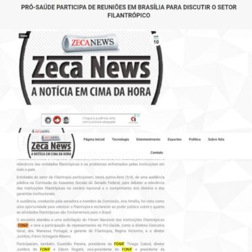 Pró-Saúde participa de reuniões em Brasília para discutir o setor filantrópico – Zeca News