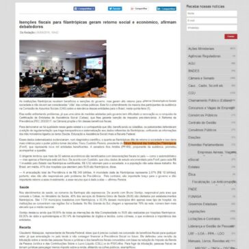 Isenções fiscais para filantrópicas geram retorno social e econômico, afirmam debatedores – Grupo Orzil