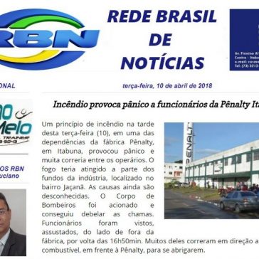 Incêndio provoca pânico a funcionários da Pênalty Itabuna – Rede Brasil de Notícias