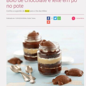 Bolo de chocolate e leite em pó no pote – Portal Rosa Choque