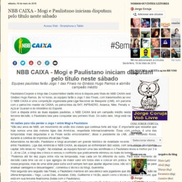 NBB CAIXA – Mogi e Paulistano iniciam disputam pelo título neste sábado – Centralnews