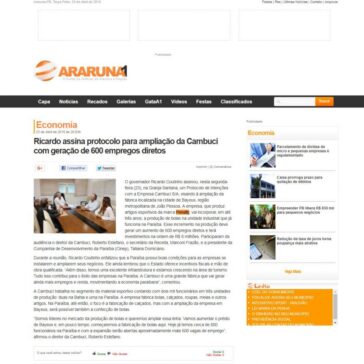 Ricardo assina protocolo para ampliação da Cambuci com geração de 600 empregos diretos – Araruna 1