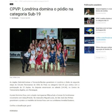 CPVP: Londrina domina o pódio na categoria Sub-19 – Caderno Informativo
