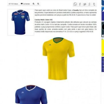 Na moda da Copa: Penalty sugere roupas para torcer pelo Brasil no Mundial – JE Online