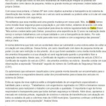 Detran muda sistema de classificação de danos para veículos acidentados – Monitor Mercantil