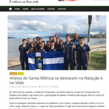 Atletas do Santa Mônica se destacam na Natação e no Vôlei – Jornal de Colombo