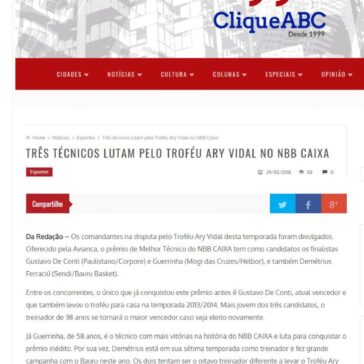 Três técnicos lutam pelo Troféu Ary Vidal no NBB Caixa – CliqueABC