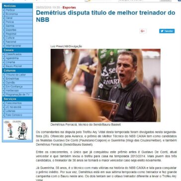 Demétrius disputa título de melhor treinador do NBB – JC Net