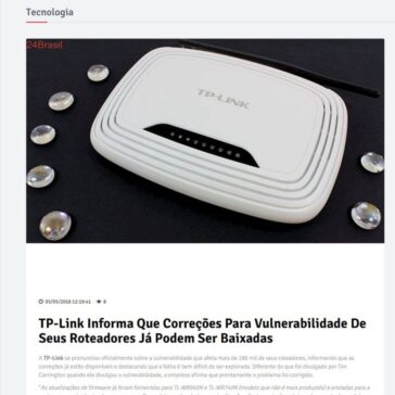 TP-Link informa que correções para vulnerabilidade de seus roteadores já podem ser baixadas – 24Brasil